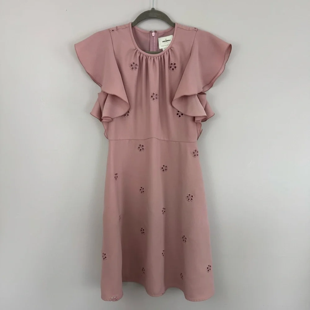 KATE SPADE Pink Floral Crepe Cutout Dress Size 4